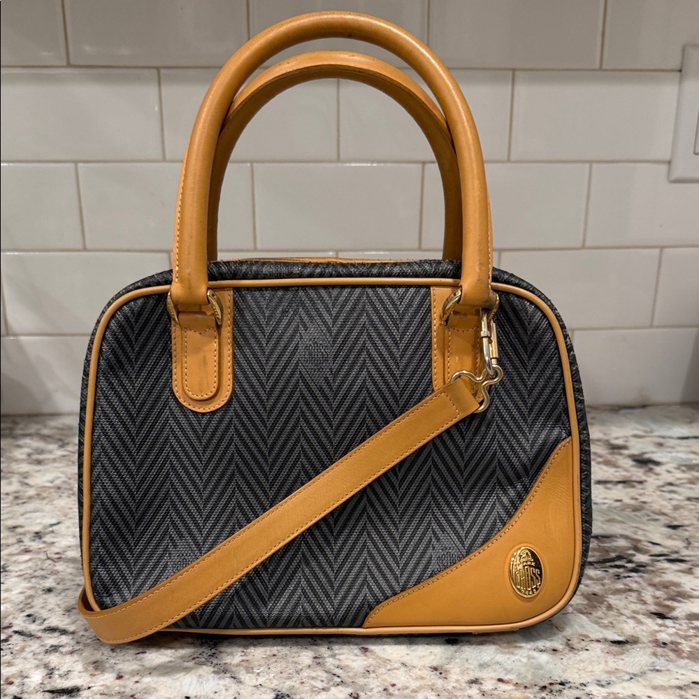 Mark Cross vintage Chic Gray & black and Tan Crossbody Bag